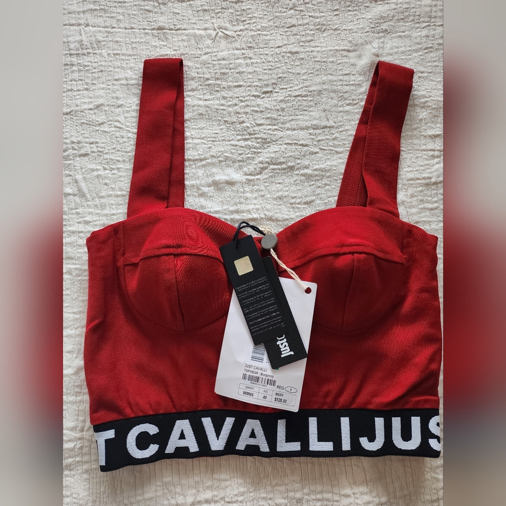 Just Cavalli Red Bustier Top